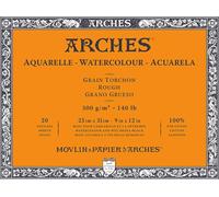 Arches : Aquarelle : Block : 12x9in : 20 sheets : 140lb : 300gsm Glued : Rough