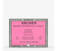 Arches : Aquarelle : Block : 12x9in : 20 sheets : 140lb : 300gsm Glued : Hot Pressed