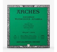 Arches : Aquarelle : Block : 140lb : 300gsm : 7.9x7.9in : 20x20cm : 20 Sheets : Glued : Not