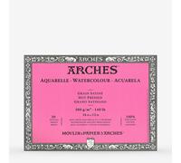 Arches : Aquarelle : Block : 16x12in : 20 sheets : 140lb : 300gsm Glued : Hot Pressed