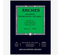 Arches : Aquarelle : Gummed Watercolour Pad : 23x31cm : 12 sheets : 140lb : 300gsm Not