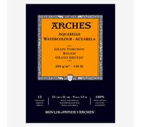 Arches : Aquarelle : Gummed Watercolour Pad : 23x31cm : 12 sheets : 140lb : 300gsm Rough