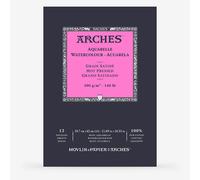 Arches : Aquarelle : Gummed Watercolour Pad : A3 : 12 sheets : 140lb : 300gsm Hot Pressed