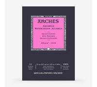 ARCHES Aquarelle 100% Satin 300g Glued Pad A4 12 Sheets Natural White