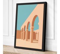 Arches at Dusk Minimalist Canvas Wall Art Print 18x12 Inch