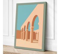 Arches at Dusk Minimalist Canvas Wall Art Print 18x12 Inch (46 x 30 cm)
