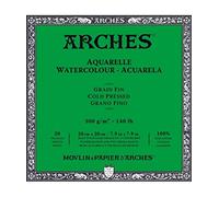 Arches Pad Aquarelle 100% Fine 300g Glued 4L 20x20 20 sheets Natural White