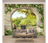Arches Flowers Stereo Fresh Green Woods 3D Wallpaper Luxury Home Dining Decor Paste Sofa Living Room The Wall for Bedroom Mural-300cm×210cm