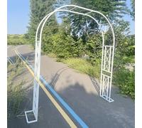 Arches for Climbing Plants, Durable Zinccoated Rose Trellis, Decorative Pgola Support for Weddings & Events (Brown, W260Xh240Cm), Litobnx, Weiß, W140*H230cm