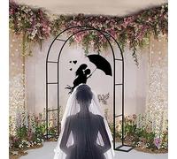 Arches for Wedding Large 120Cm to 350Cm, Outdoor Trellis for Climbing Plants, Black/White, 3.5M x 2.2M, Elegant Ceremony Decor, Litobnx, Clear,Rose,White, W1.4M*H2.3M