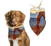 Arches National Park Dog Bandanas for Feeding Grooming, Triangle Pet Bibs for Cats & Dogs Washable Fashion Pets Scarf for Party Travel 27.6 X 11.8 Inch