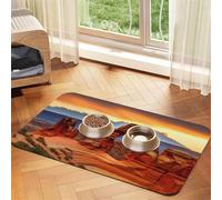 Arches National Park Dog Food Mats for Floors, 12x18 Inch Non-Slip Super Absorbent Pet Food Mat, Dishwasher Dog Mat for Food and Water, Cute Rubber Quick Dry Pet Feeding Mat for Dogs Puppy Cats