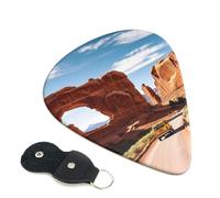 Arches National Park Entrance 6 Pack Guitar Picks With Holder, Personalized Guitar Plectrums Non-Slip Portable Ukulele Bass Picks 0.71mm For Acoustic Guitar Lovers Gifts