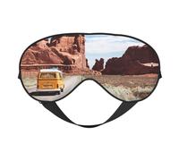 Arches National Park Entrance Print Sleep Mask Silk Eye Cover Soft Satin Blindfold Elastic Strap Night Eyeshade Travel Nap for Women Men