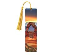 Arches National Park Metal Bookmarks with Tassel,Cool Book Markers for Reading Women, Men,Aluminum Hanging Ornament Fancy Handmade Craft Reading Accessories Gift for Book Lovers M