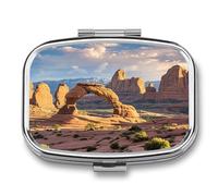 Arches National Park Pill Case Travel Portable Pocket Pill Box 2 Compartment Medicine Case Large Capacity Daily Pill Cases Vitamin Organizer Medicine Organizer Small Pill Box