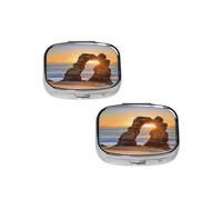 Arches National Park Print pilldispenser 2 Compartment Medicine Case, Portable pilldispenser for Pocket Or Purse Pillbox