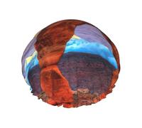Arches National Park Print Shower Cap, Lined Shower Cap For Women Reusable, Double Layer Waterproof Bath Cap