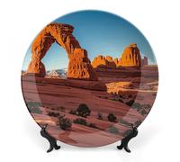Arches National Park Standard Bone China Decorative Plate | bone china decorative plaque with display stand ceramic ornaments porcelain plate for decoration