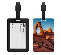 Arches National Park-Standard Luggage Tags for Suitcases with Durable Loop Privacy Cover ID Label Travel Bag Cute Luggage Identifiers for Women Men Travel Backpack Traveling Accessories
