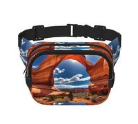 Arches National Park-standard Print Square Double Layer bag Waist Bag Trendy Pack Travel Bag with Adjustable Bel, Black, One Size