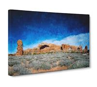 Arches National Park Utah Canvas Print | Gallery Wrapped 30mm Frame Wall Art | 30x20 inches | Ready to Hang | Modern Landscape Picture | Living Room Bedroom Lounge Office
