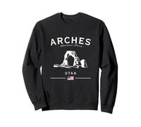 Arches National Park Utah USA Mountains American Flag Sweatshirt