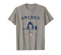 Arches National Park Utah USA Mountains American Flag T-Shirt
