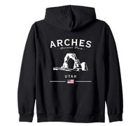 Arches National Park Utah USA Mountains American Flag Zip Hoodie