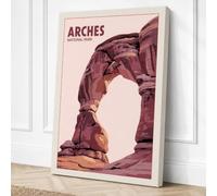 Arches National Park Vintage Canvas Wall Art Print 18x12 Inch