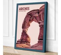 Arches National Park Vintage Canvas Wall Art Print 24x16 Inch