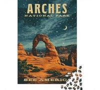 Arches National Park Vintage Poster 1000 Piece Jigsaw, New Year Gift, 38x26cm/1000pcs