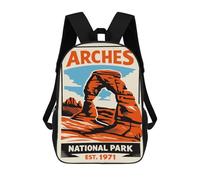 Arches National Park Vintage Travel Poster Backpack School Lightweight Casual Daypack School Backpacks for School/Work/Travel 17inch