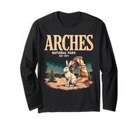 Arches NP Rabbit Vintage National Park Utah Red Rock Hiking Long Sleeve T-Shirt