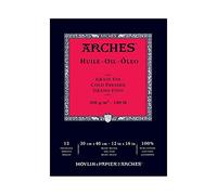 ARCHES 31 x 41 cm 300 GSM Cold Pressed Short Side Glued Pad Paper - Natural White (Pack of 12 Sheets)