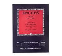 ARCHES 23 x 31 cm 300 GSM Cold Pressed Short Side Glued Pad Paper - Natural White (Pack of 12 Sheets)