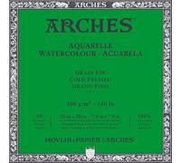 ARCHES Pad Enc 4L 20x20 20H Aquarelle 100% Fine 300g NAT, Cardboard, White Natural