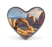 Arches Park Desert Landscape Lapel Pin Metal Brooch Badge Round Button Enamel Style Pinback for Hats Bags Clothing Gift