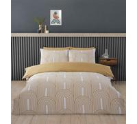 Arches Reversible Duvet Set Single Double King Ochre