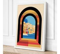 Arches to the Mediterranean Canvas Wall Art Print 18x12 Inch