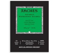 Arches Watercolor Block Bloc Enc 23x31 12H – Cold Press 300g – 12 Sheets – Natural White