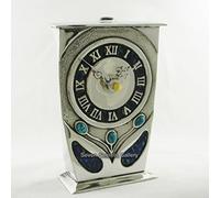 Archibald Knox Style Pewter Clock Art Nouveau Design | Silver Colour 11.5cm H | Made in England | AK39