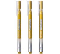 Archic Gold Pens Metallic Gel Ink 1.0mm Tip Marker Rollerball Highlighter (Pack of 3)