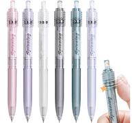 Archic Retractable Black Gel Ink Pen Rotary Ballpoint Pens Fine 0.5mm Pack of 6 Colors