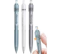 Archic Retractable Rotary Ballpoint Pens Black Gel Ink Pack of 3 (Green White Grey)
