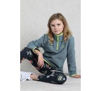 Archie Unisex Kids Eco 1/4 Zip Grid Fleece Weird Fish Bright Blue 7 Years
