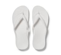 ARCHIES Arch Support Flip Flops for Men & Women - Orthotic Sandals for Plantar Fasciitis Relief - Lightweight, Cushioning, Shock-Absorbing Sandals for Walking, Foot Pain - White (UK 10)