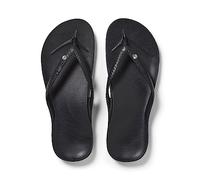 ARCHIES Arch Support Flip Flops for Men & Women - Orthotic Sandals for Plantar Fasciitis Relief - Lightweight, Cushioning, Shock-Absorbing Sandals for Walking, Foot Pain - Crystal Black (UK 9)