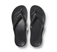 ARCHIES Arch Support Flip Flops for Men & Women - Orthotic Sandals for Plantar Fasciitis Relief - Lightweight, Cushioning, Shock-Absorbing Sandals for Walking, Foot Pain - Black (UK 4)