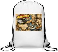 Archimedes Famous Scientific Discoveries Gym Sack Casual Drawstring Bag White